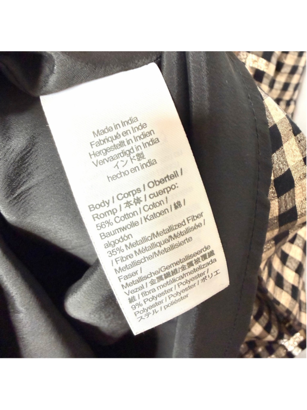 NEW with tags J.Crew Black Gold Gingham Tiered Mini Dress Size 4 - Picture 8 of 8
